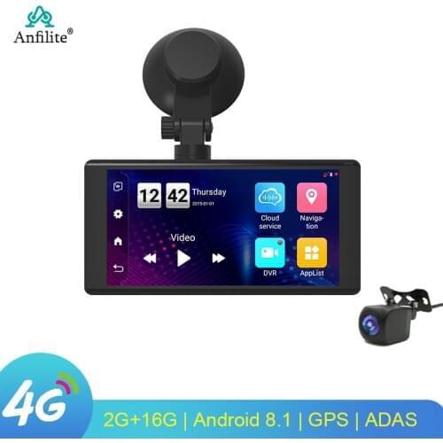 4G Android 8.1 Car DVR dash cam 5.18 " 2+16B FHD rear camera Auto Video Registrar recorder GPS navigation 24-hour monitoring