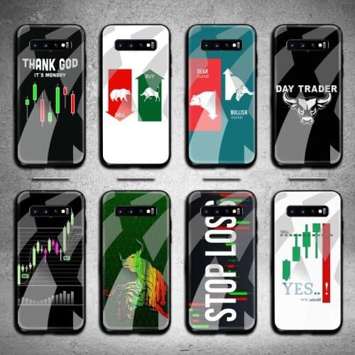 Trade Investment Forex Stock market Phone Case Tempered Glass For Samsung S20 Plus S7 S8 S9 S10 Note 8 9 10 Plus