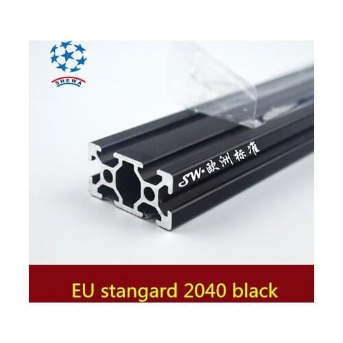 Black 2040 aluminum extrusion profile european standard black length 450mm aluminum profile workbench 1pcs