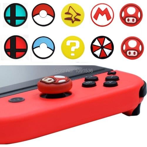 For Nintend Switch NS NX Joy Con Thumb Grip Set Joystick Cap for JoyCon Controller Analog Stick Pokeball Big chaos Grip