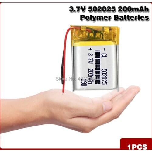 Chinese 502025 3.7v lithium ion battery 200 mah Li polymer battery for portable MP3 MP4 GPS remote controllers