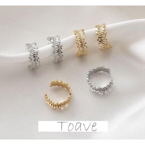 Copper-plated color-preserving 14K gold-coated C-shaped concave-convex ear bone clip earrings handmade diy material accessories