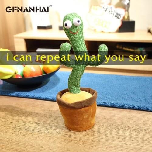 Lovely Talking Toy Dancing Cactus Doll Repeat your Words Toy Kawaii Luminous Cactus Toys Children Kids Education Toy Gift