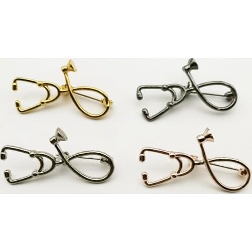 New Brooch Jewelry Fashion Simple Geometry Doctor Stethoscope Design Brooch In Europe and America Brooches for Women