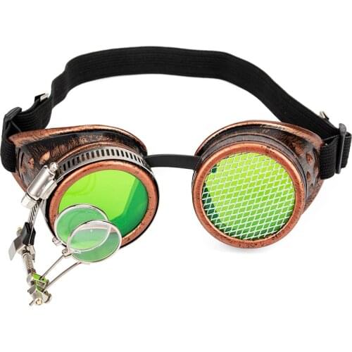 2019 NEW Fashion Men Women Welding Goggles Steampunk Cosplay Kaleidoscope Rave Rainbow Crystal Lenses Steampunk Goggles