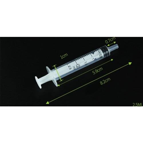 Industrial-grade 100pcs 2.5ml Plastic Nutrient Syringe Hydroponic Measure Disposable Sampler Injector Measuring Nutrient
