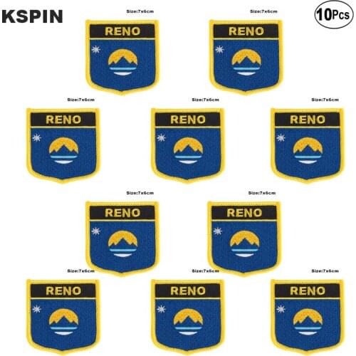 Reno Flag Embroidery Patches Iron on Saw on Transfer patches Sewing Applications for Clothes in Home&Garden