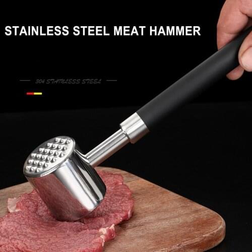 Stainless Steel Meat Tenderizer Portable Household Kitchen Tools Steak Tender Double Sides Loose Pork Beef Beat Meat Hammer