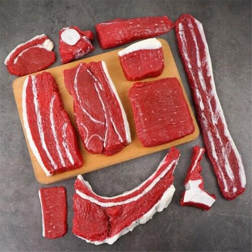 Supermarket hotel restaurant butchers shop store decoration artificial fake simulation pork chops steak ribs Fillet model props