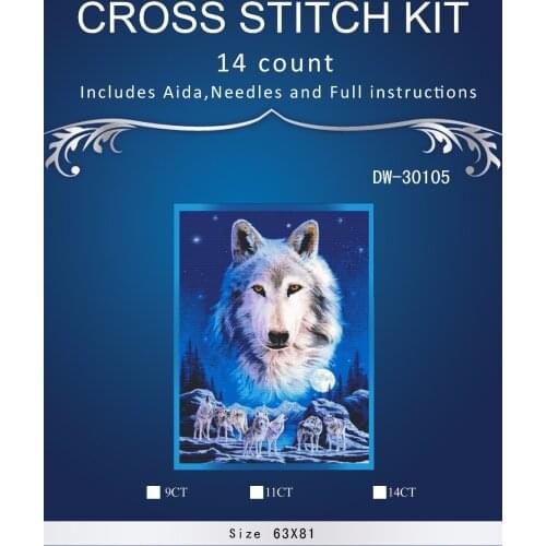 Top Quality Lovely Hot Sell Counted Cross Stitch Kit Old World Holiday Ornaments Similar DMC DIM DW-30105 wolf