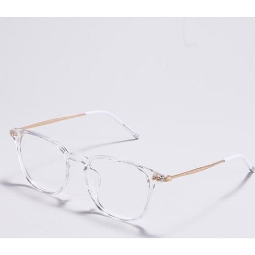 Width-139 Ultra-light Transparent Color Women Eyewear Frame Retro TR90 Alloy Myopic Prescription Eyeglasses Frame For Students