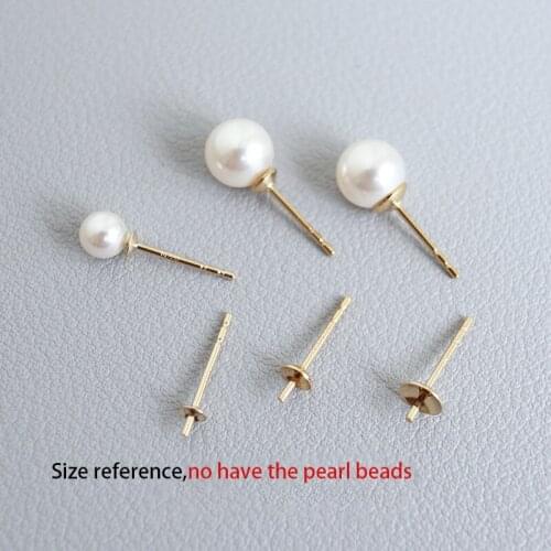 Gold filled Earring Hooks Half hole bead ear bowl pin settings ear hook for making jewelry accessories Earring Hooks 11mm 1pair