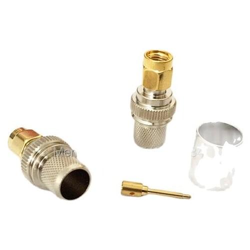 1pc SMA Male Plug RF Coax Modem Convertor Connector Crimp RG8,RG213,LMR400 Straight Nickelplated NEW wholesale