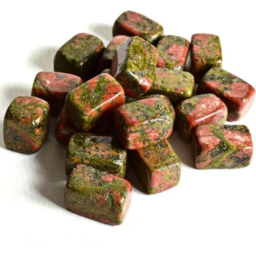 100g Natural Unakite Tumbled Stone Healing Reiki Crystal Chakra Home Decor Garden Flower Decorative Irregular Stone