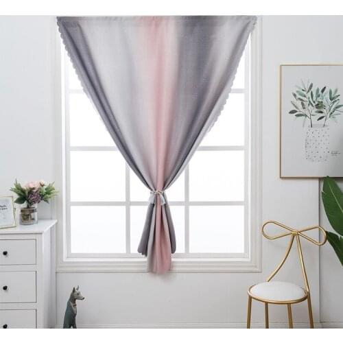 2pcs/lot gradient curtain blackout small curtain magic sticker letter paste finished hole-free curtain door curtain curtain