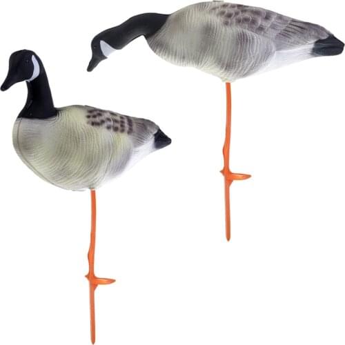 2pcs Foldable Lifelike Shooting Target Hunting Decoy Simulation Goose Decoys Eating Goose Resting Goose Garden Backyard Decor