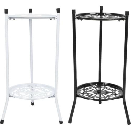 2-Tier Metal Plant Stand Flower Pot Holder Display Shelf Rack Home Decoration Garden Accessories