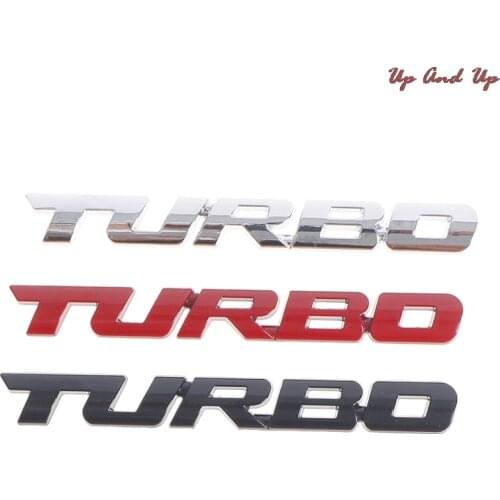 3D Metal Letter Turbo Car Motorcycle Emblem Badge Sticker Side Decoration