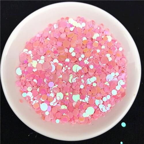 Pink Color 4000Pcs Multi Size 1-4mm Circle Dot Shape PVC loose Sequins Paillettes for Nails Art,wedding Decoration confetti