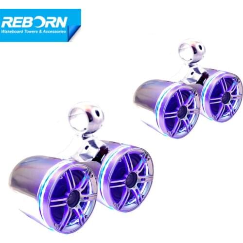 Reborn wakeboard tower speaker with blue LED light ring (4 speakers)