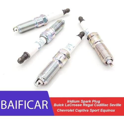 Baificar Brand New 4 PCS Iridium Spark Plug 12637199 For Buick LaCrosse Regal Cadillac Seville Chevrolet Captiva Sport Equinox