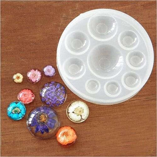 White DIY Time Gem Mirror Crystal Silicone Mold Equipped With Bottom Glass Mold Silicone Mold Fondant Cake Decoration Craft