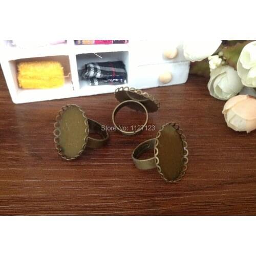 Free ship!!!200piece 25mm Ring base with round lace edged cabochon mountings