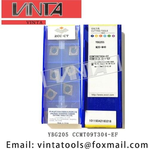 Free shipping high quality 10pcs/lots YBG202 YBG205 CCMT09T304-EF cnc carbide turning inserts cutting blade tools