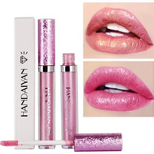 Shiny Diamond Waterproof Nude Glitter Lipstick Makeup Long Lasting Velve Red Mermaid Sexy Shimmer Lip Stick Cosmetics Beauty