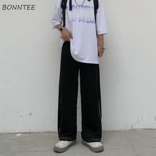 Pants Women Fashion Loose High Street Harajuku Summer All-match Large Size Ulzzang Unisex Wide Leg Elastic Waist Female Trousers