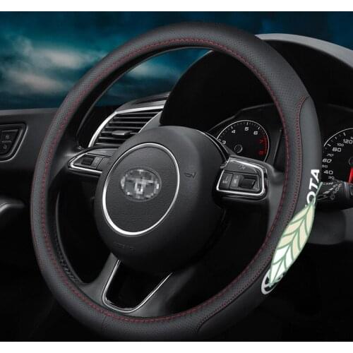 Car Steering Wheel Cover Anti-Slip for Toyota Vios Yaris Innova Hilux Camry Corolla Avanza Fortuner CHR Logo 38cm Accessories