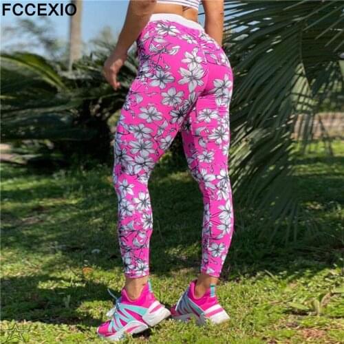 FCCEXIO Beautiful 3D Poppies Flowers Print Women Stretch Pants Fashion High Waist Fitness Slim Soft Legging Plus Size