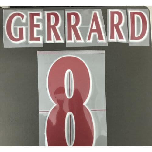 Lextral Retro #7 Ronaldo Nameset #8 Gerrard Printing Heat Transfer Iron On Soccer Patch Badge