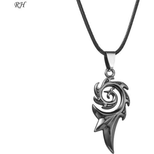 Fashion 316L Stainless Steel Fire Flame Necklace For Men Pendants Leather Chain Men Choker Necklaces Pendant