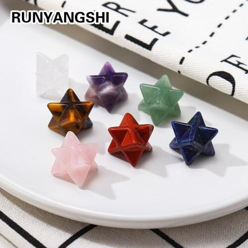 7 color crystal gem chakra set Melcaba Hexapod Gem handicraft carving natural crystal health energy stone