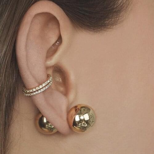 New Fashion Simple Hollow Smooth Metal Spherical Earrings For Women 2020 Gold Silver Color Vintage Earrings Jewelry Party Gift