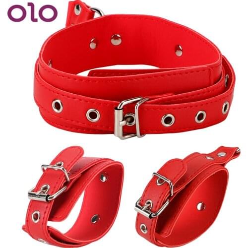OLO Sexy Bondage Handcuffs Adjustable Neck Collar Erotic Sex Toys Slave Sex Accessories For Couples Woman