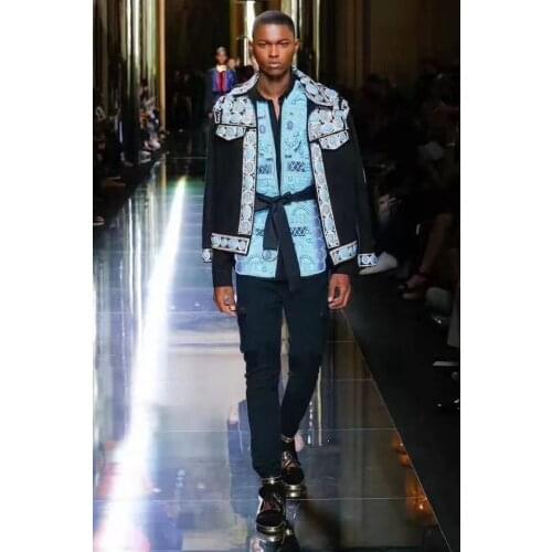 Autumn New Quality Heavy Embroidery Slim Suit Jacket Costumes Nightclub DJ Singer party show stage costumes