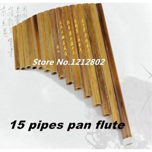 Pan Flute 15 Pipes Natural Bamboo Wind Instrument Panpipe G / F Key Flauta Xiao Handmade Panflute Flauta Musical Instruments