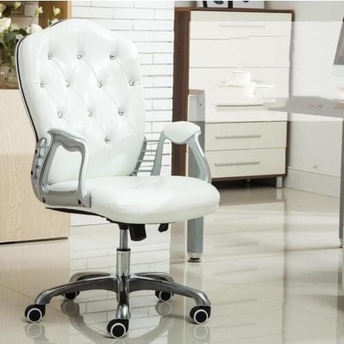 Simple European computer chair study office chair lift rotary anchor chair European chair home desk chair white