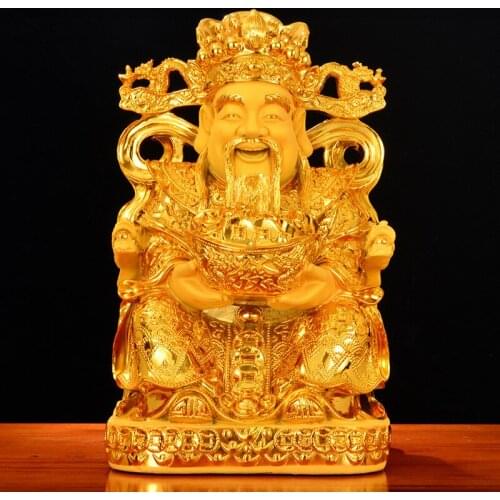 Handmade resin statue of God of Wealth, modern art sculpture, high-end home living room decoration,Office decoration gift statue