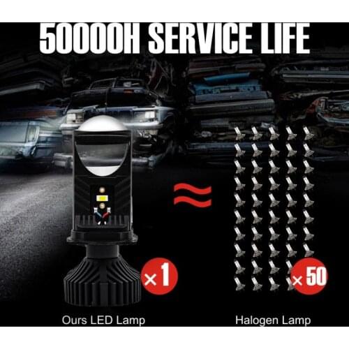 2pcs T9 Car Headlights LED Lens H4 6500K 8000LM High Bright Waterproof Headlight Bulb Car Accessories
