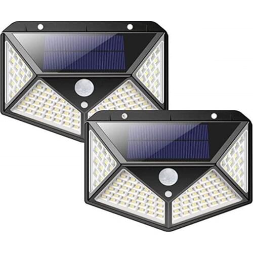 Outdoor 100/114 LED Solar Lamp PIR Motion Sensor Solar Wall Light Night Lamp with 3 Modes Waterproof Emergency Garden Yard Lamps