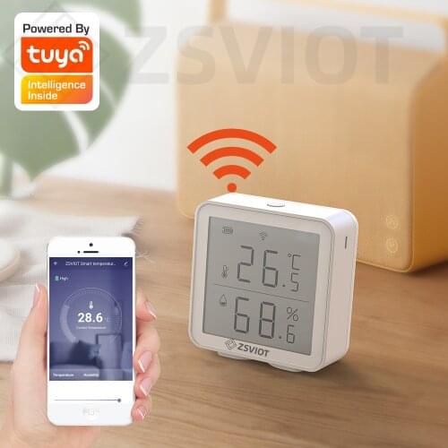 Tuya WiFi Temperature And Humidity Sensor With the display LCD Digital Smart Home Mobile APP Control Linkage