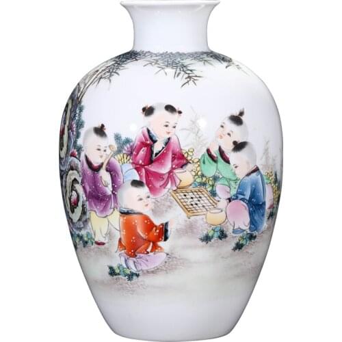 Hand-Painted Vase Living Room Home Hallway TV Cabinet Flower Arrangement Decoration Craft Decoration