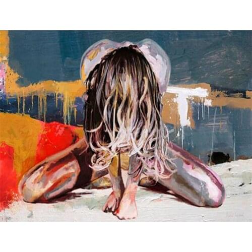 Yujohom Abstract Girl 5D DIY Diamond Painting Full Square Drill Diamond Embroidery Mosaic Picture By Rhinestones Decor Graffiti