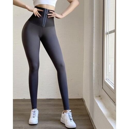 Women Stretch Yoga Pants High Waist Compression Black Tights Push-ups Running Gym Fitness 2021Belted three-breasted fitnesspants