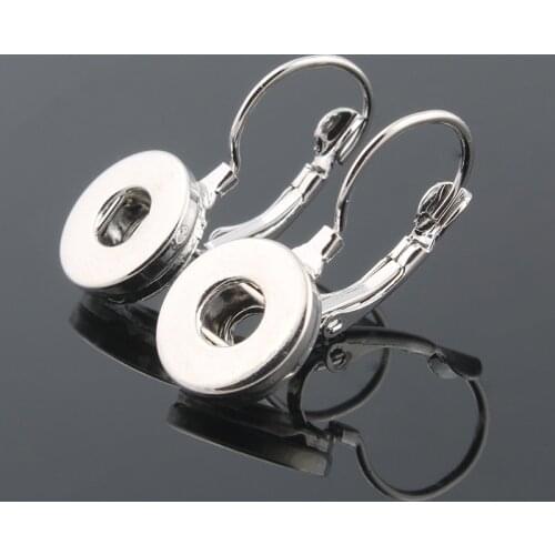 Silver Plated Womens Earring 12mm Mini Snap Button Jewelry Female Snap Earring Bohemian ZI081