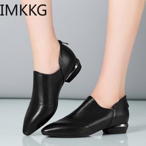 2019 new spring autumn good quality single shoes women pointed heads fashion zipper womens shoes Y10230