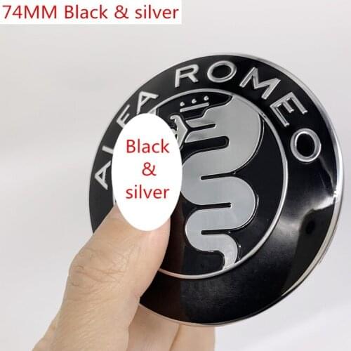 1X 74mm 7.4cm ALFA ROMEO Mito for 147 156 159 166 Giulietta Spider GT Car Front Rear emblem Trunk Badge sticker Decals styling